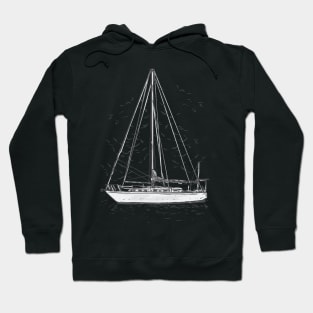 Hand drawn boat Hoodie